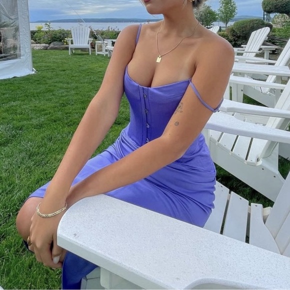 House of CB Imogen Corset Dress in Periwinkle - Picture 6 of 8